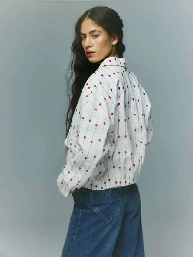 Giacca con cuori - bianco