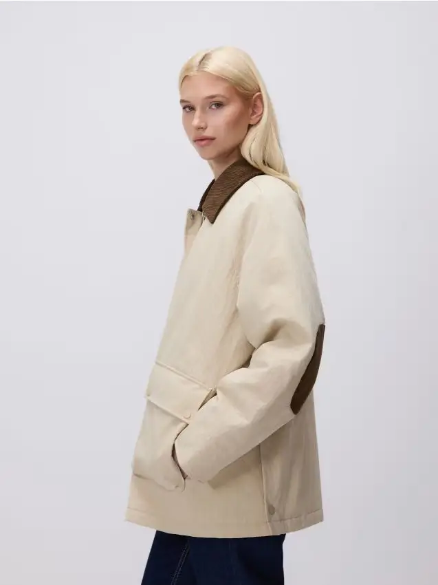 Giacca con elementi a contrasto - beige