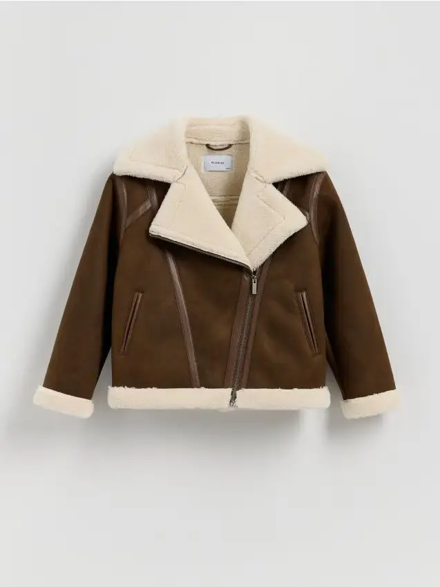 Giacca con imitazione montone - marrone