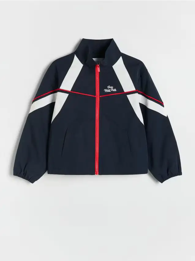 Giacca con inserti a contrasto - blu scuro