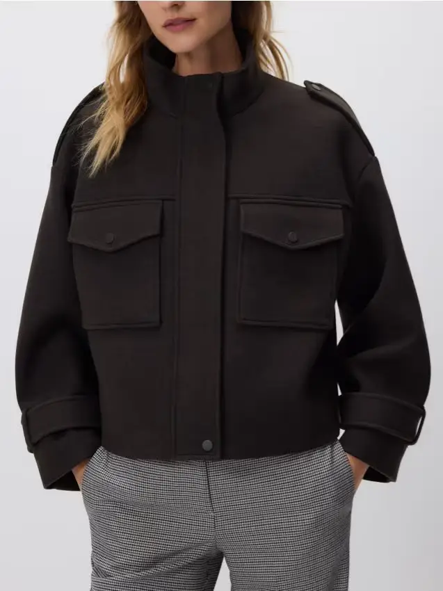 Giacca con tasche - marrone scuro