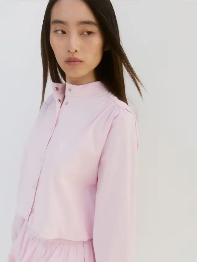 Giacca corta in cotone - rosa pastello