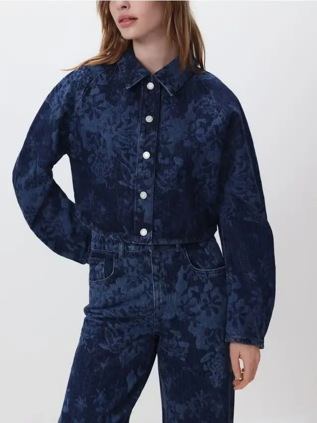 Giacca corta in denim - blu scuro