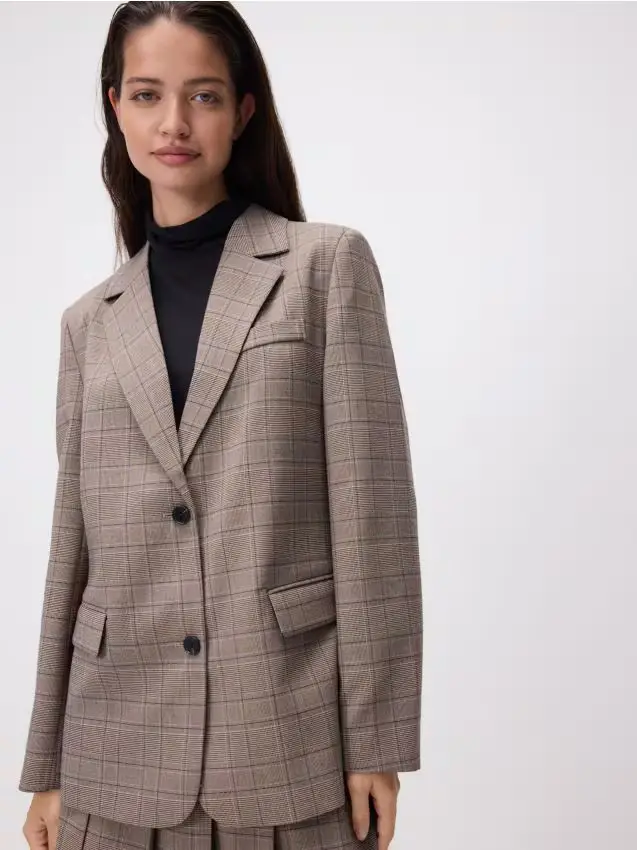 Giacca doppiopetto a quadri - multicolore