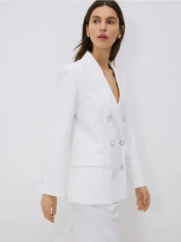 Giacca doppiopetto - panna