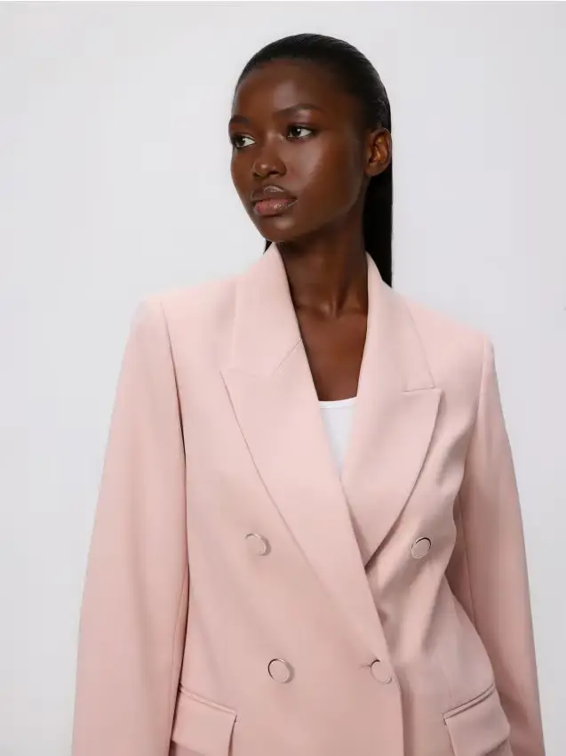 Giacca doppiopetto - rosa pastello