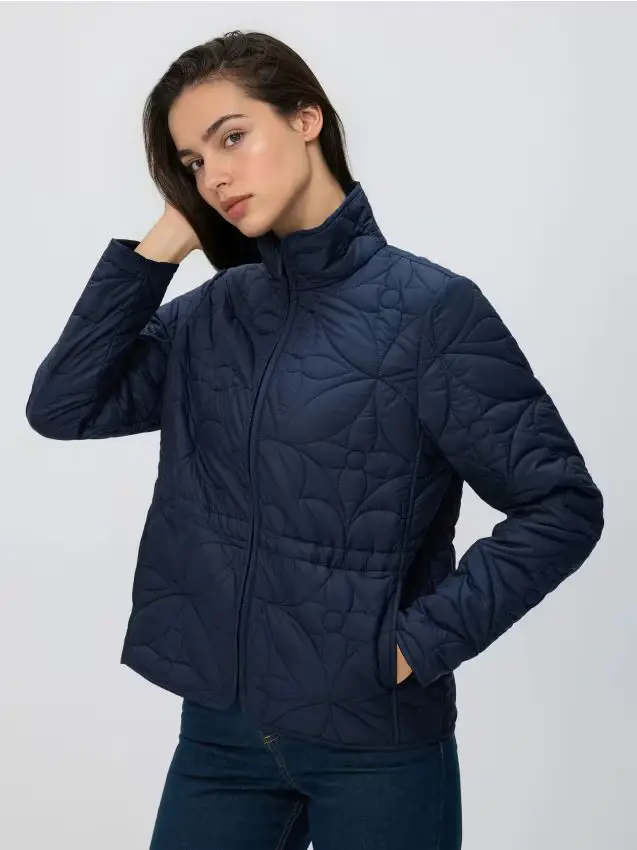 Giacca imbottita con colletto - blu scuro