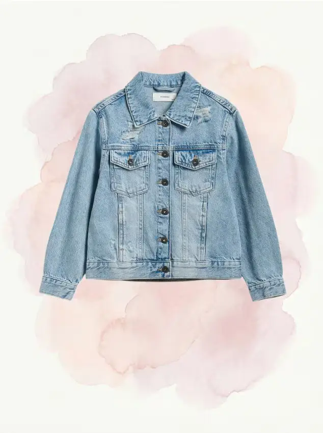 Giacca in denim effetto slavato - blu