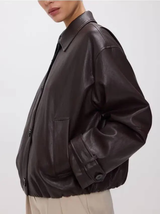 Giacca in ecopelle - marrone scuro