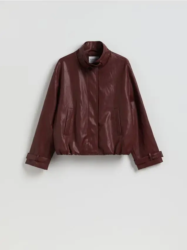 Giacca in ecopelle - mogano