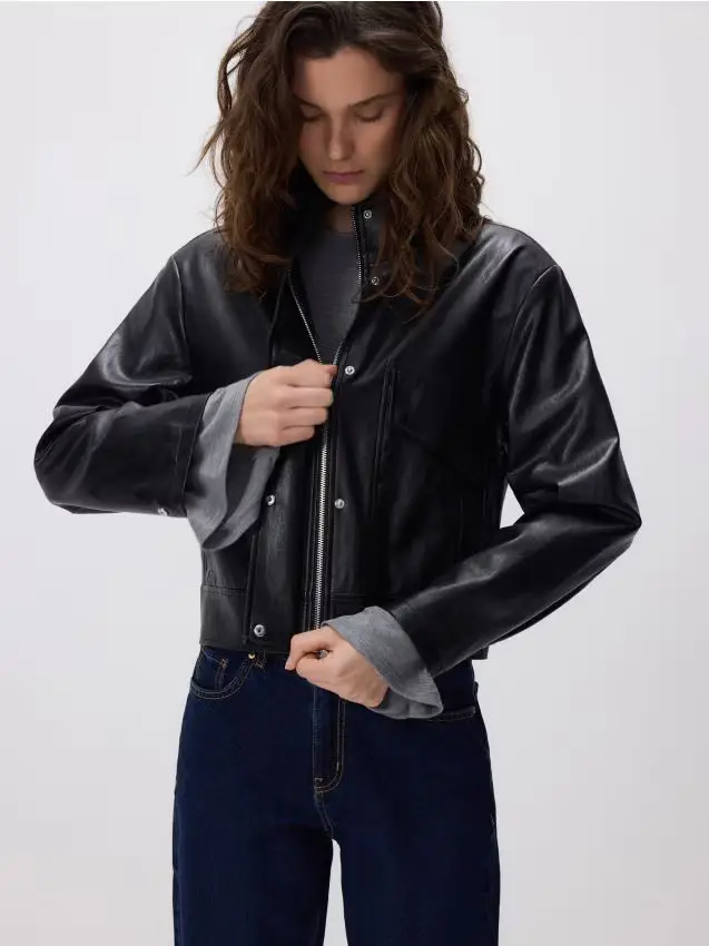 Giacca in ecopelle - nero