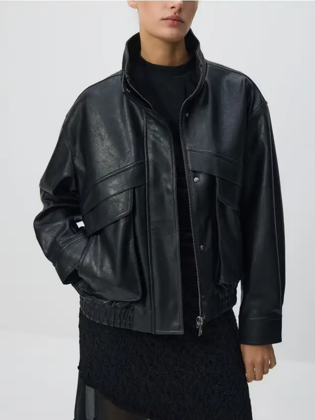 Giacca in ecopelle - nero