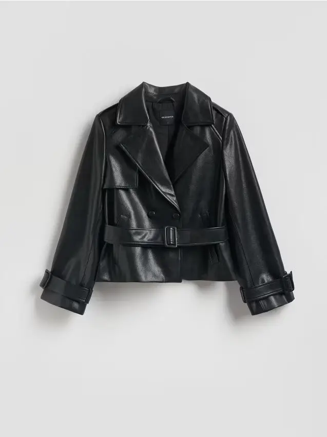 Reserved Giacca in ecopelle - nero