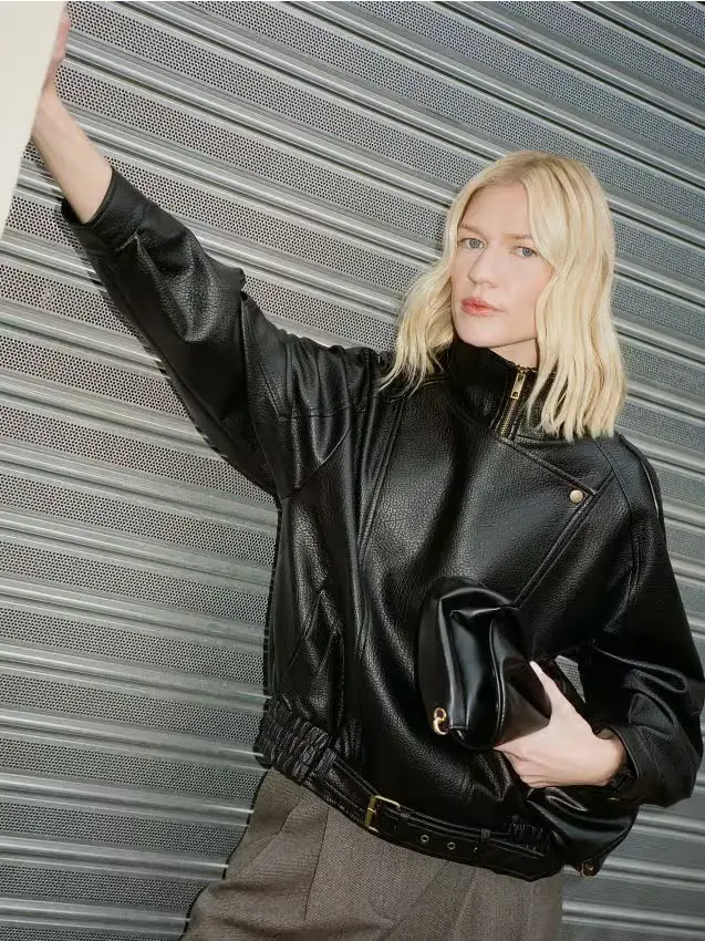 Giacca in ecopelle - nero