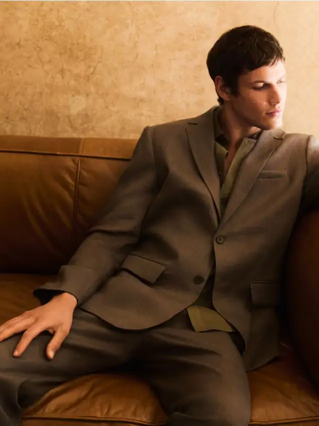 Giacca in lino regular fit - verde