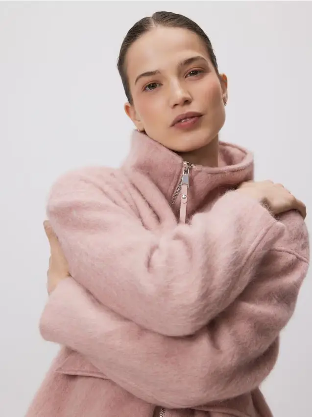 Giacca in misto lana - rosa pastello