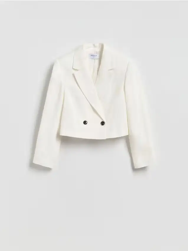 Giacca in misto lino - bianco