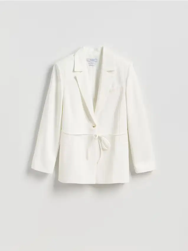 Giacca in misto lino - bianco