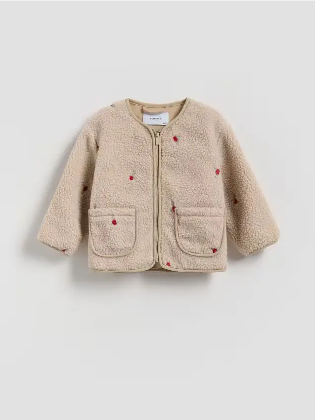 Giacca in montone sintetico - beige