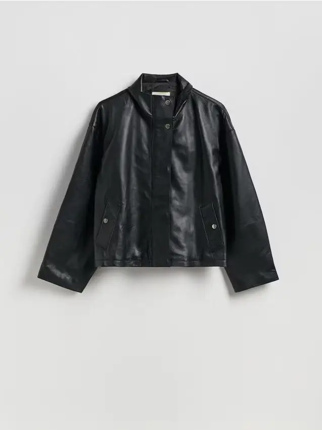 Giacca in pelle di pecora - nero