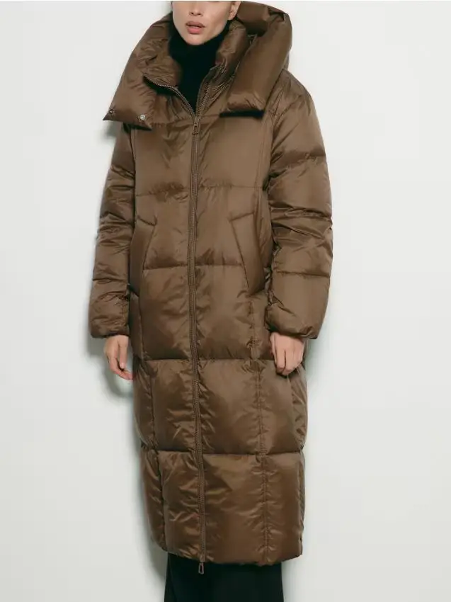 Giacca in piumino con cappuccio - marrone