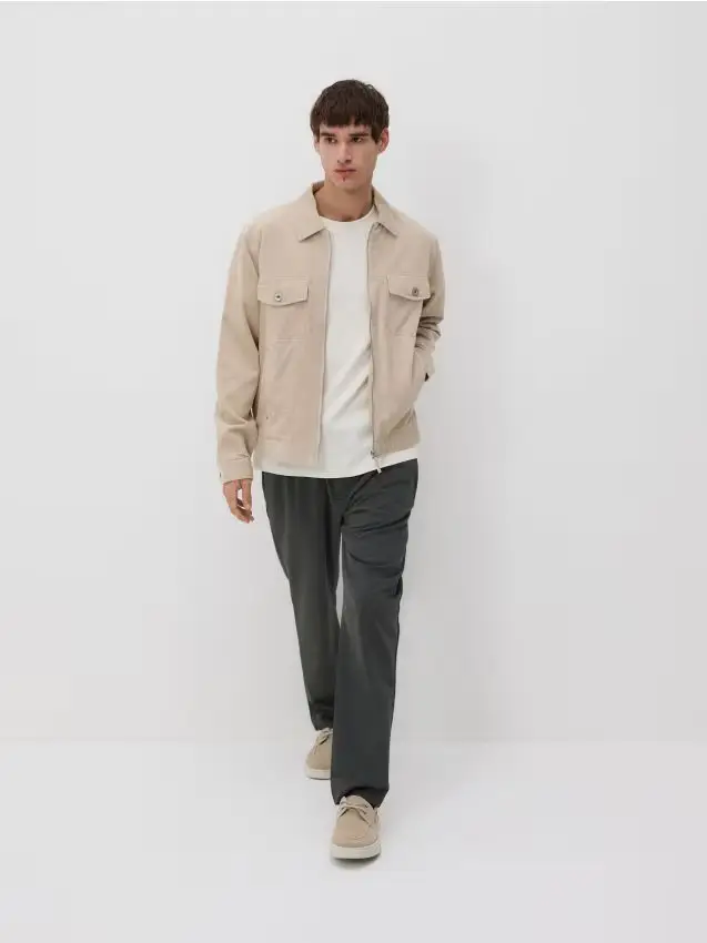 Giacca in velluto a coste con colletto - nude