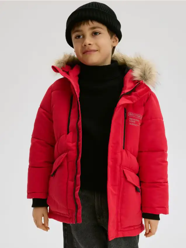 Giacca isolante con cappuccio - rosso