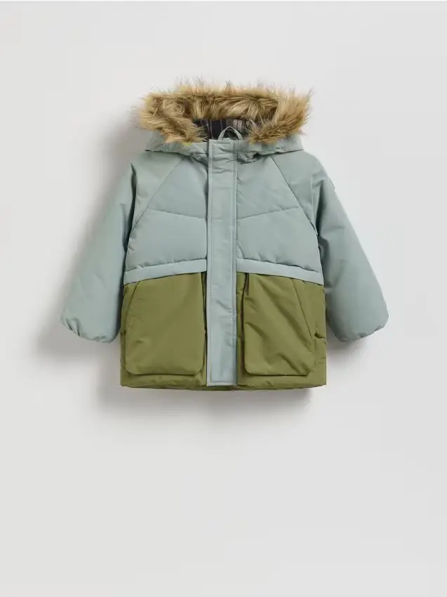 Giacca isolante con cappuccio - verde oliva chiaro