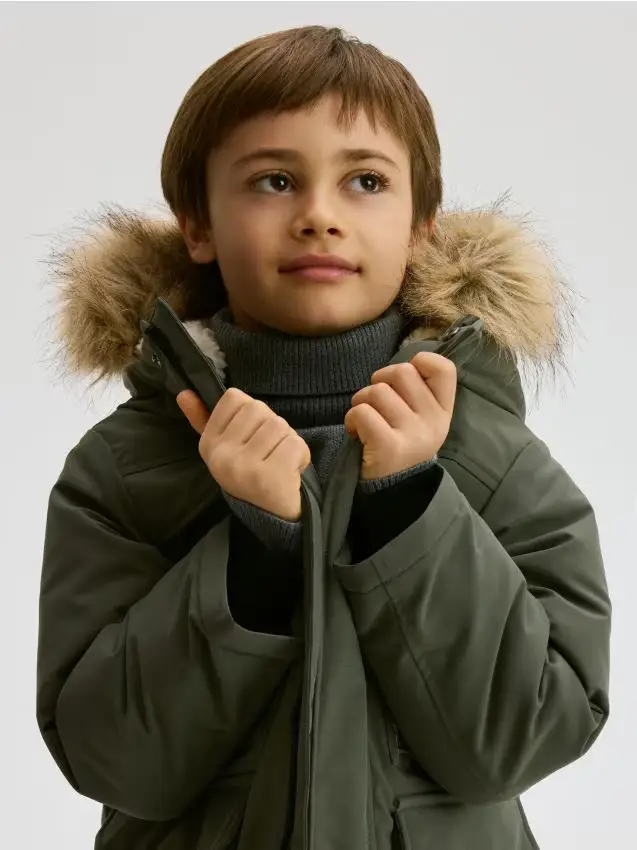 Giacca isolante con cappuccio - verde polveroso