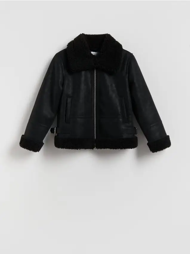 Giacca isolante in ecopelle - nero