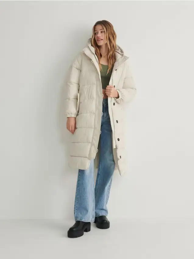 Giacca lunga con cintura - nude