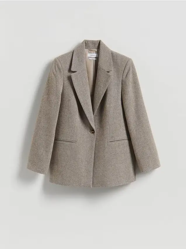 Giacca oversize in misto lana - beige