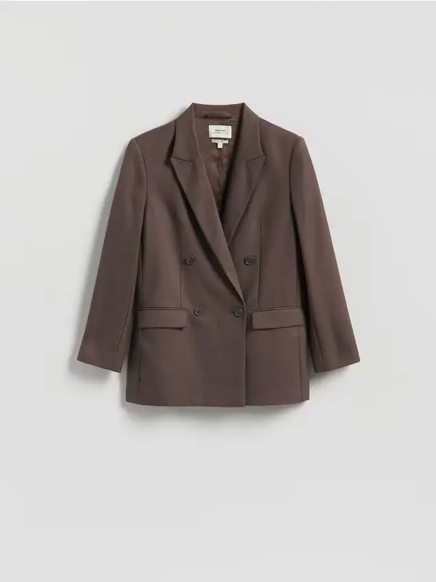 Giacca oversize in misto lana - marrone polveroso