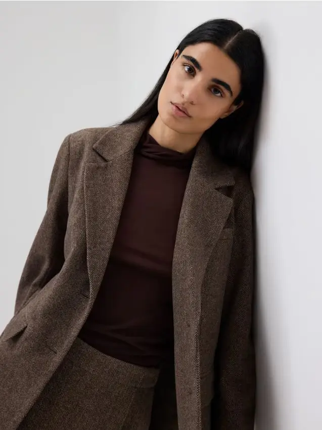 Giacca oversize in misto lana - multicolore