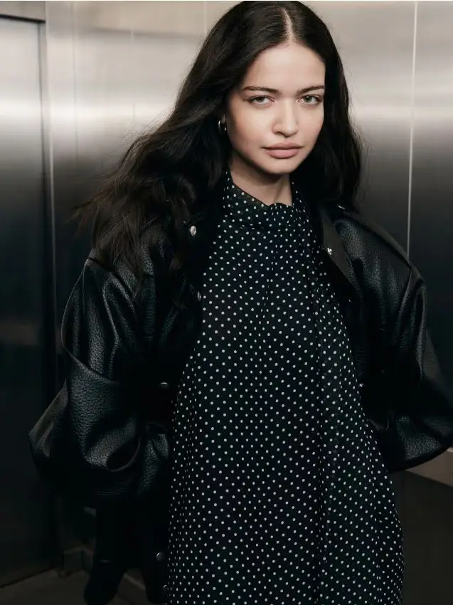 Giacca oversize in similpelle - nero