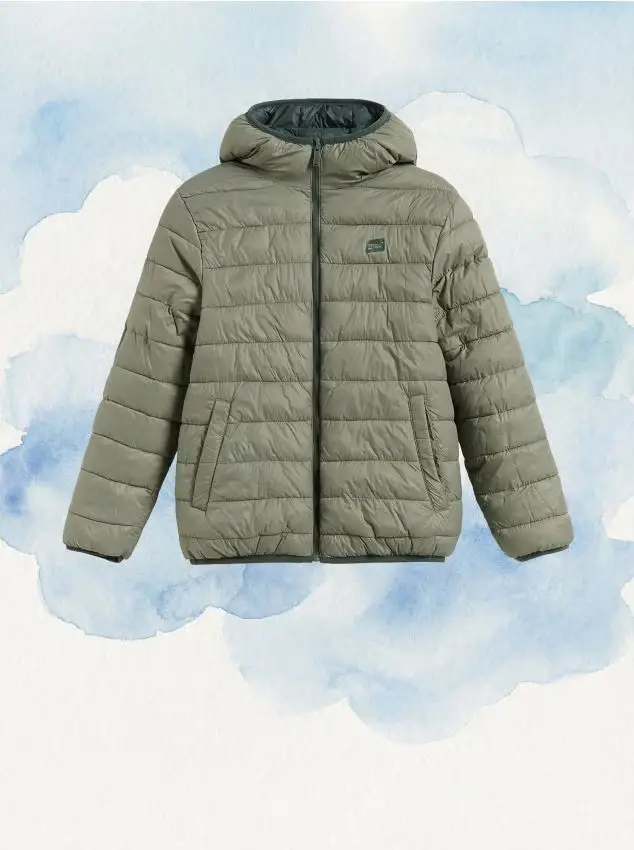 Giacca reversibile con cappuccio - verde scuro