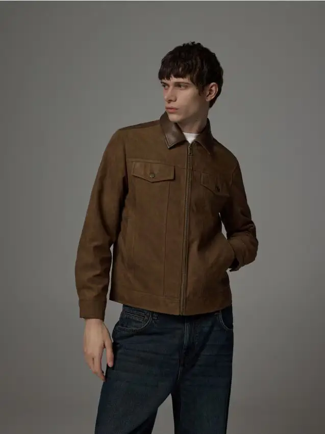 Giacca scamosciata - marrone dorato