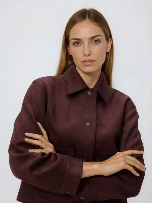 Giacca scamosciata - mogano