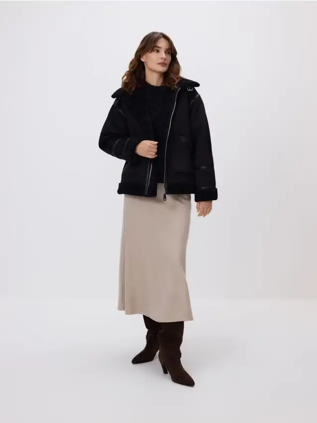 Giacca scamosciata - nero