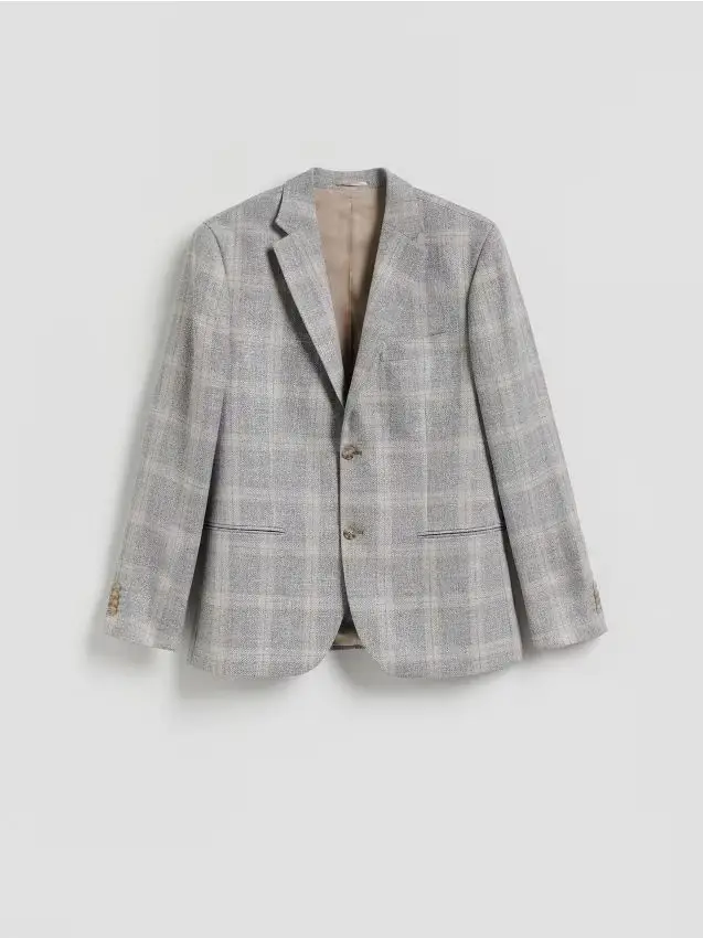 Giacca slim fit in misto viscosa - grigio chiaro