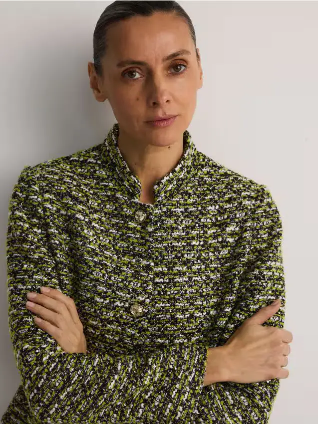 Giacca strutturata con collo alto - multicolore