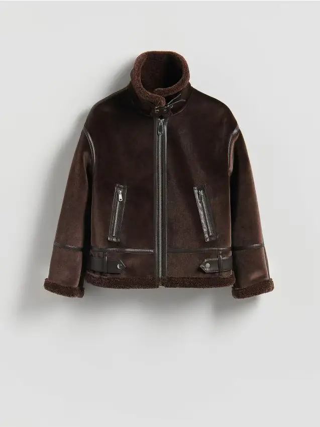 Giacca tipo montone - marrone scuro