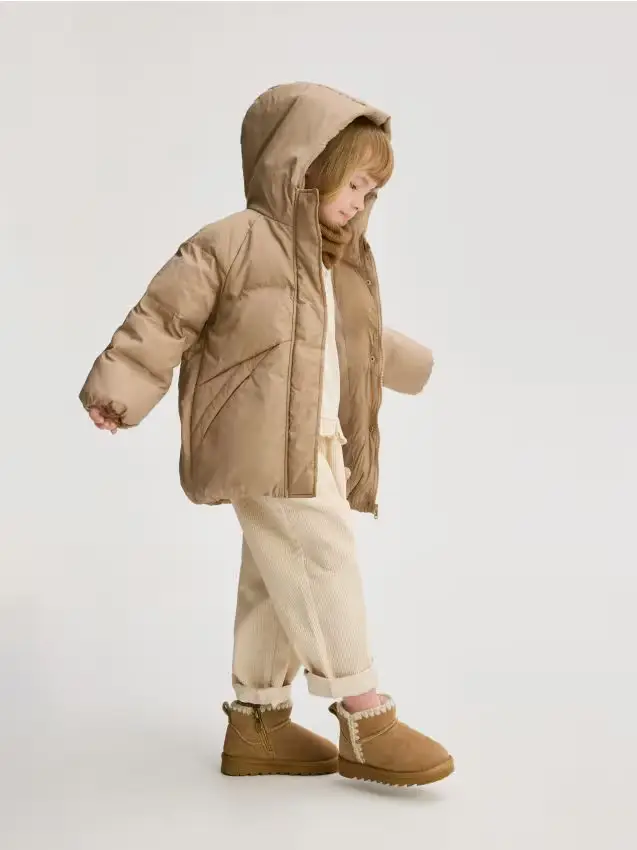 Giacca trapuntata con imbottitura in piuma - beige