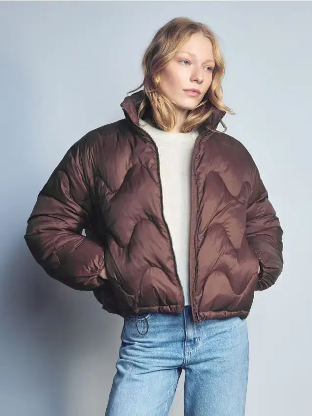 Giacca trapuntata in piumino - marrone polveroso