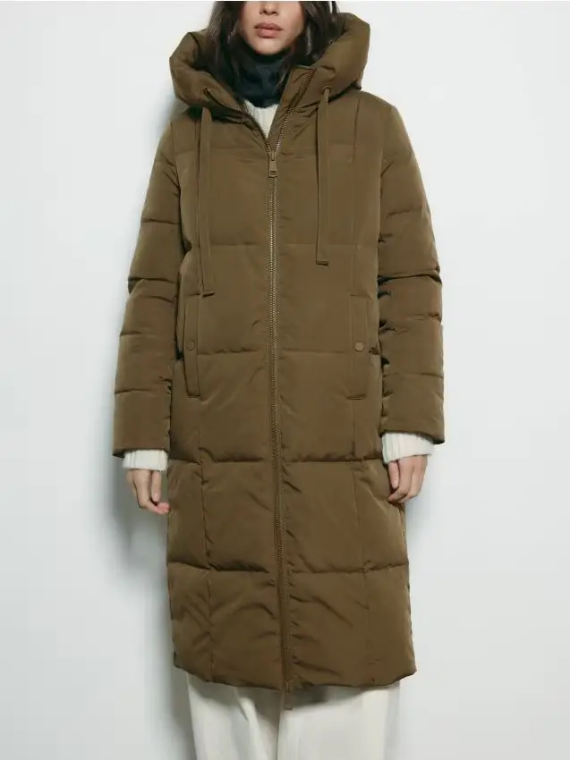 Giacca trapuntata in piumino - verde-marrone
