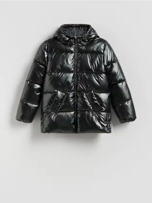 Giacca trapuntata metallizzata - grigio scuro