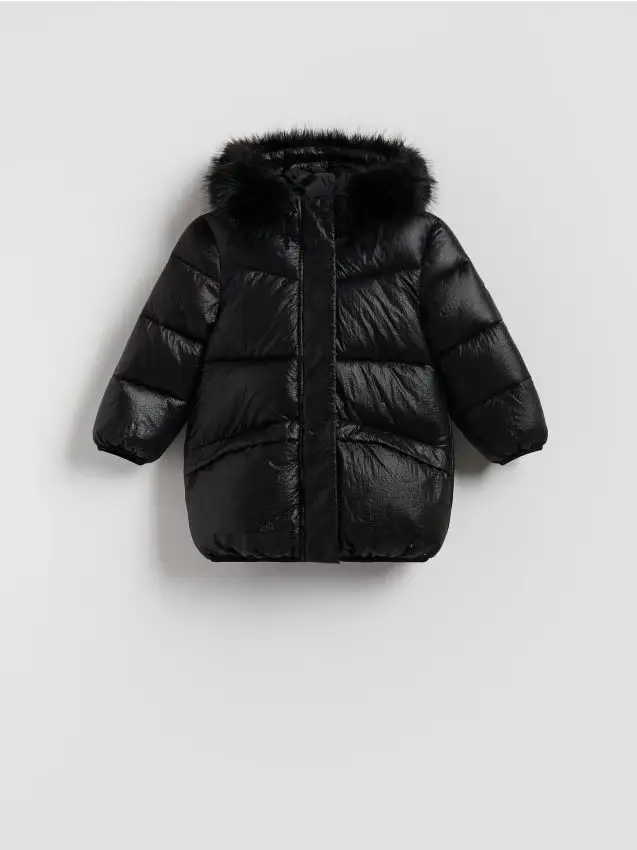 Giacca trapuntata metallizzata - nero