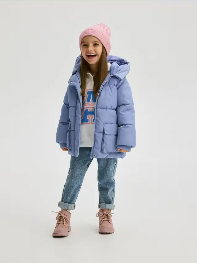 Giaccone trapuntato con cappuccio - giacinto