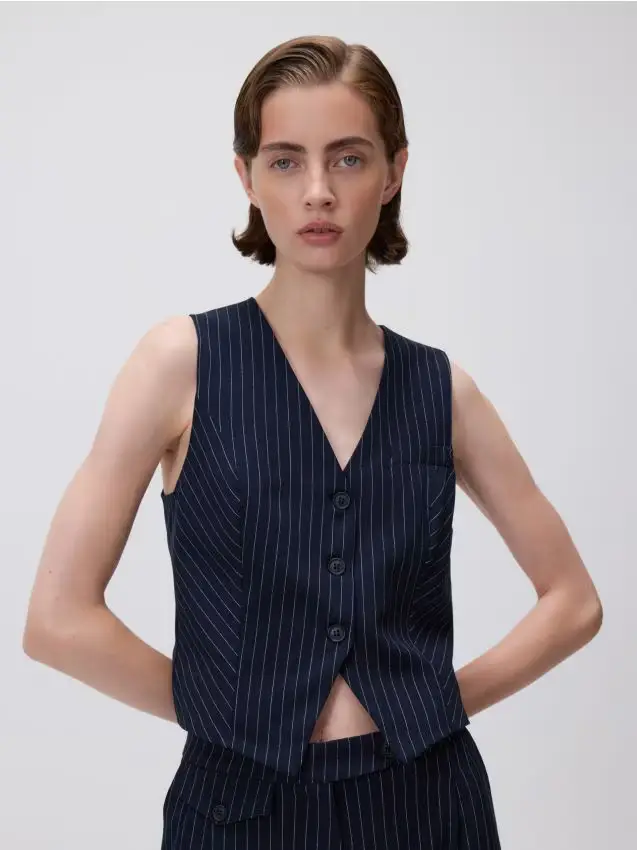 Gilet a righe - blu scuro