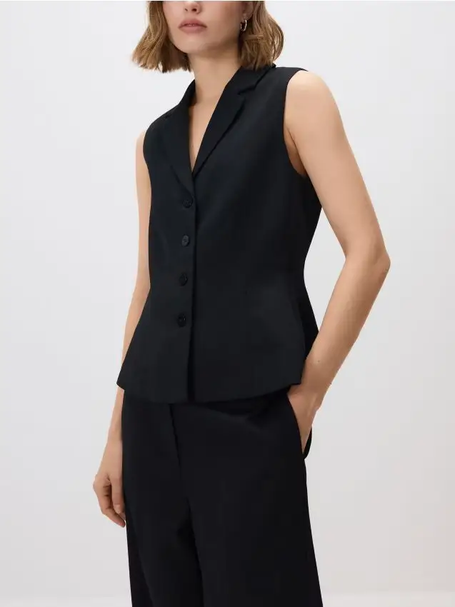 Gilet a righe - nero